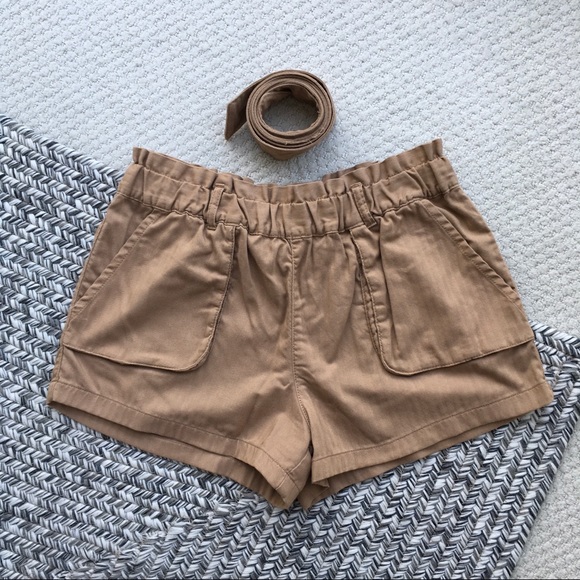 Garage - High-Rise Paperbag Pull-Up Shorts w/ Belt - Picture 2 of 5